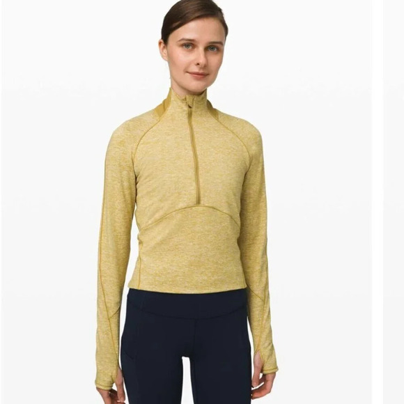 Lululemon Always Alert 1/2 Zip Jacket Sweater Heathered Grape Leaf Size 6 - Picture 4 of 9